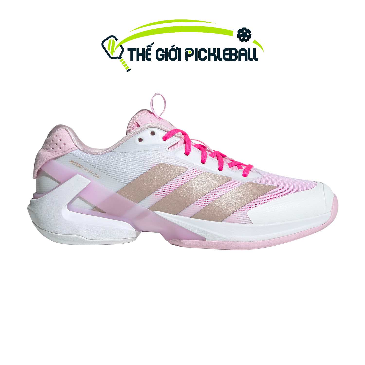 Giày Pickleball Adidas Adizero Ubersonic 5 Cloud White Ash Pearl Lucid Pink - JP7313
