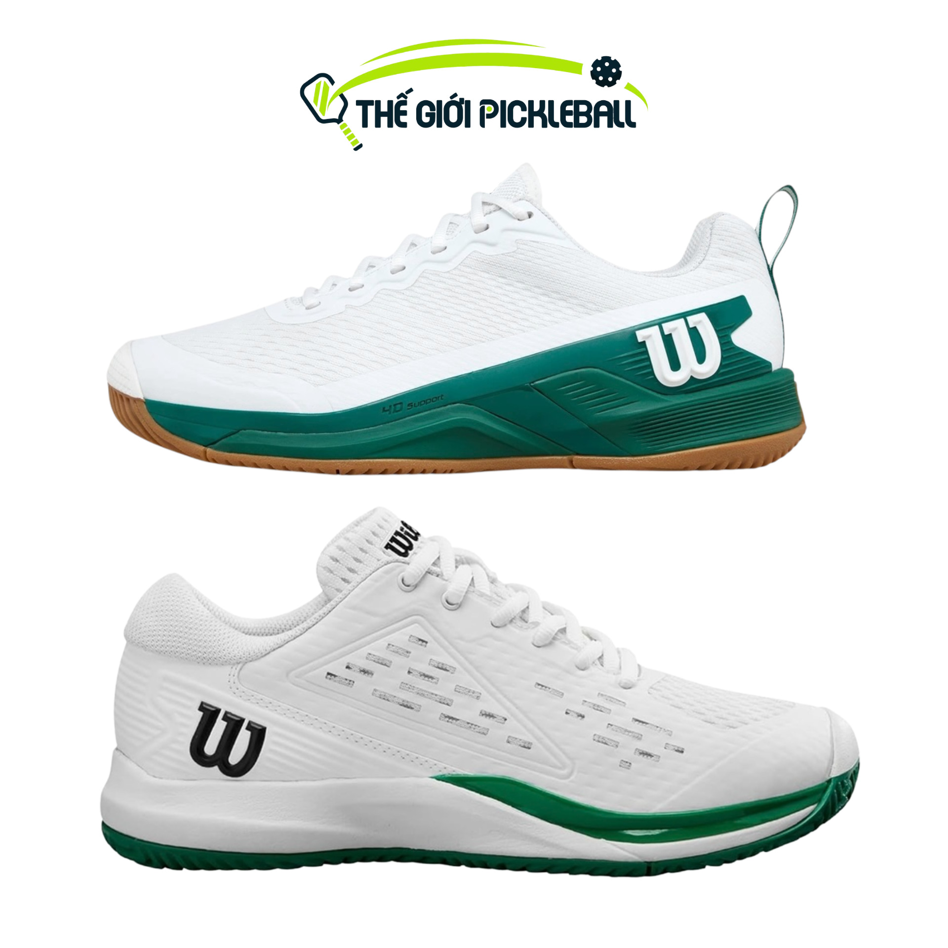 Giày Pickleball Wilson Rush Pro 4.5 Evergreen Gumta - WRS336600 | Hàng chính hãng Wilson