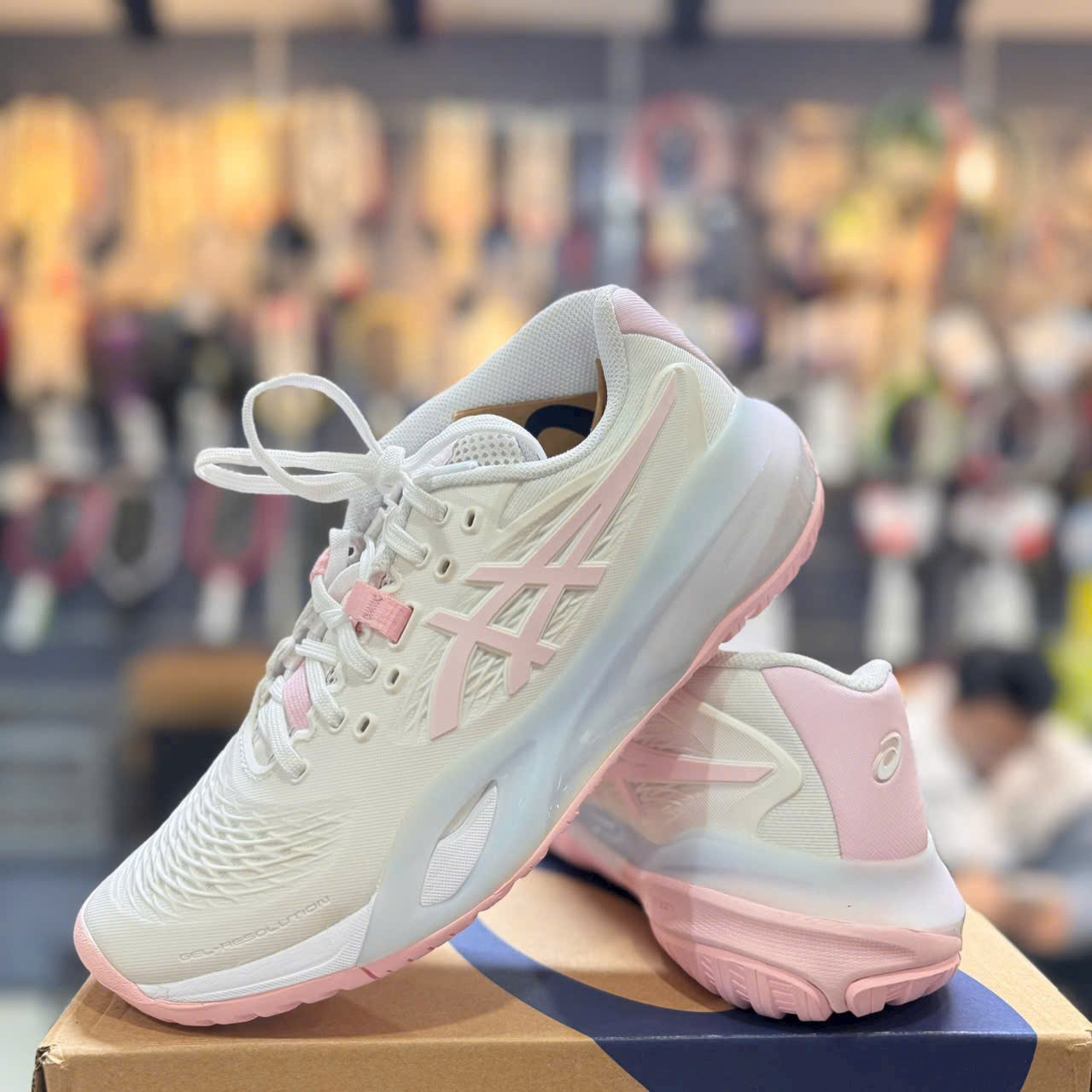 Giày Pickleball ASICS GEL-RESOLUTION X ‘White / Pink Salt’ 1042A310-100